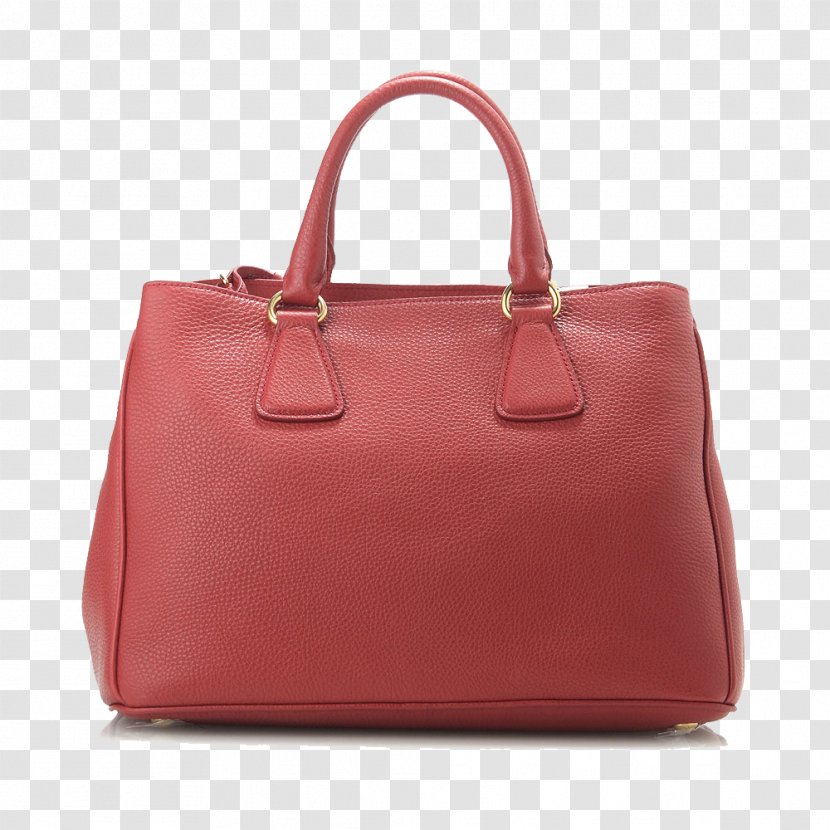 Handbag Leather Tote Bag Briefcase - Red - PRADA Hand Bags Transparent PNG