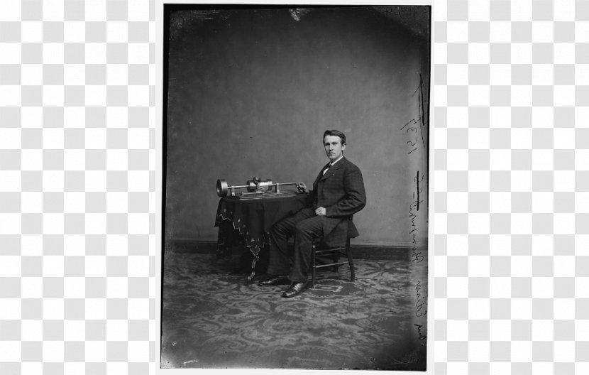 Inventor Invention Phonograph Thomas Edison National Historical Park Businessperson - Monochrome Photography Transparent PNG