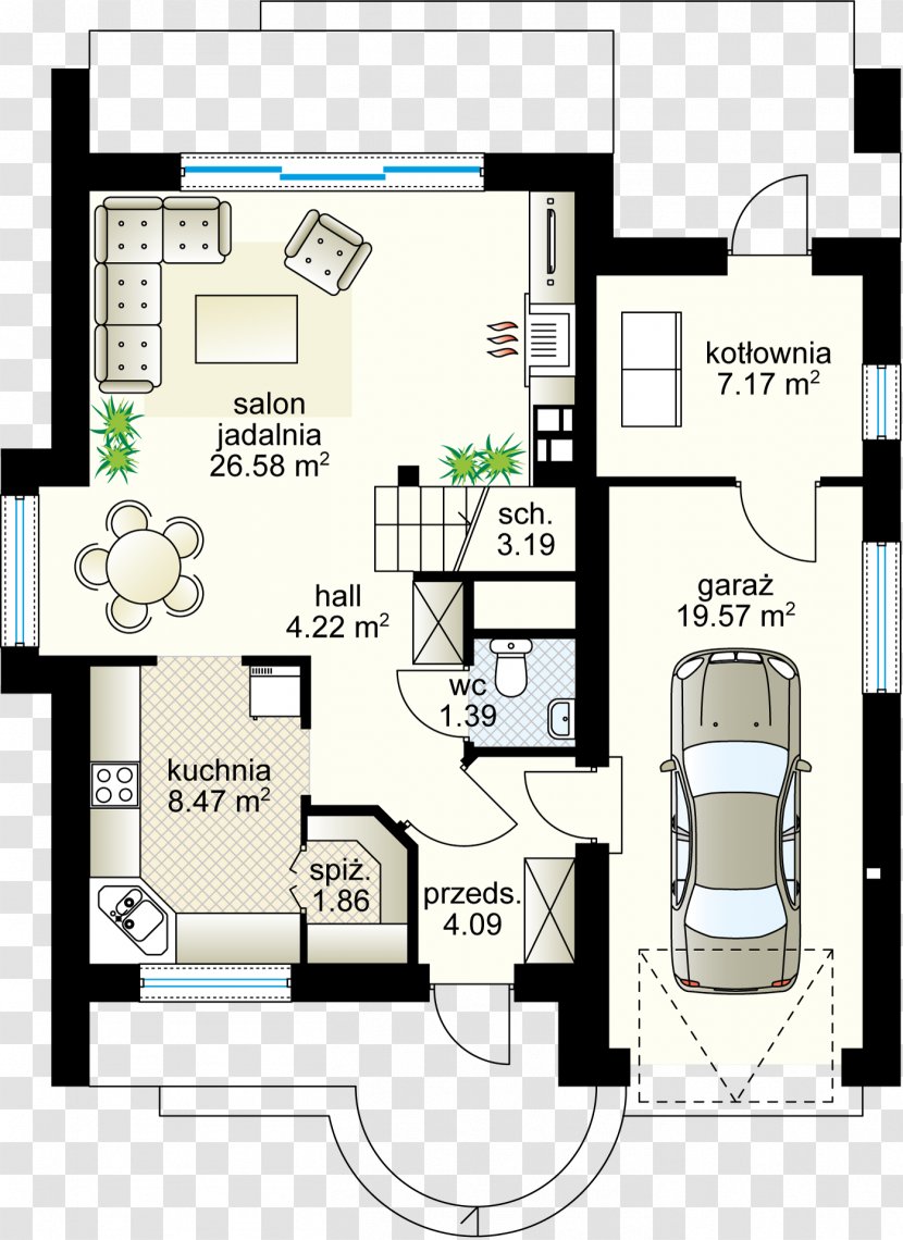 Floor Plan House Square Meter Garage - Interior Design Services Transparent PNG