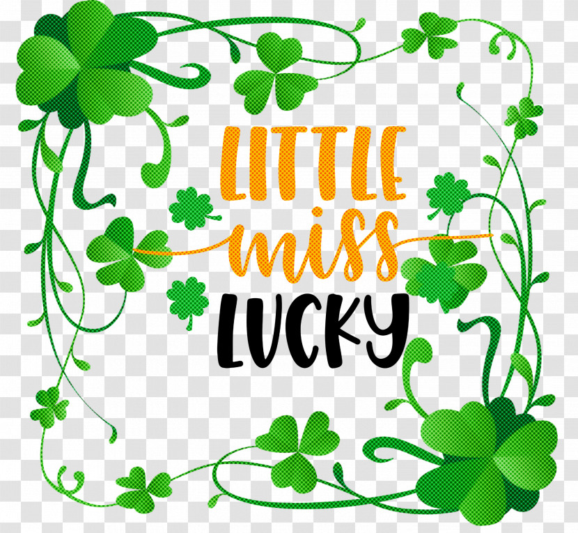 Little Miss Lucky Lucky Patricks Day Transparent PNG