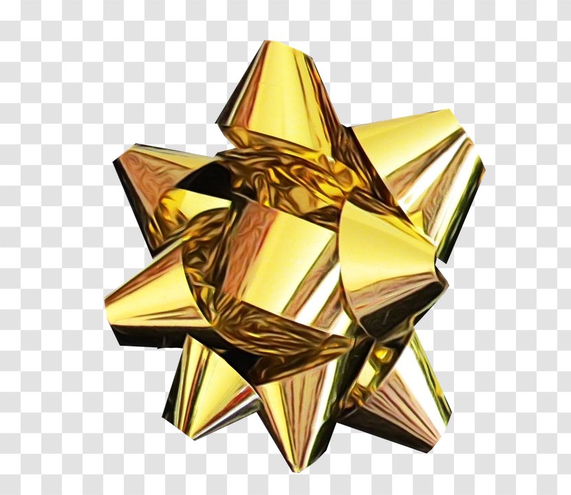 Yellow Star Gold Metal Transparent PNG