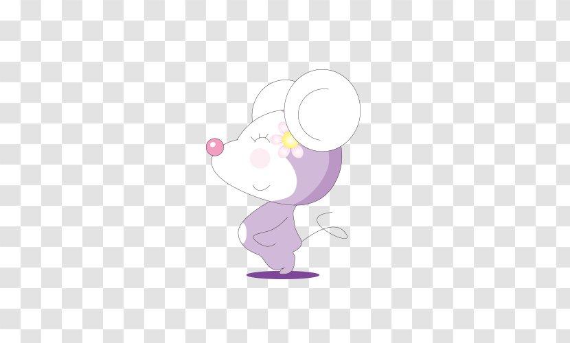 Cartoon Illustration - Drawing - Lovely Purple Mouse Transparent PNG