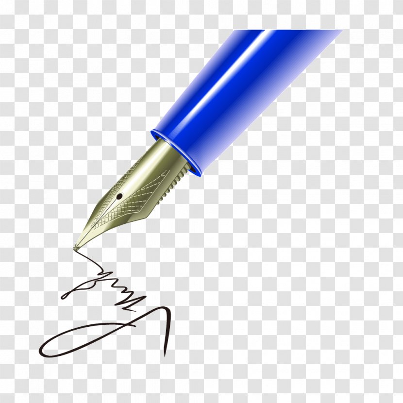 Pen Service Promotional Merchandise - Image File Formats - Business Blue Signature Transparent PNG