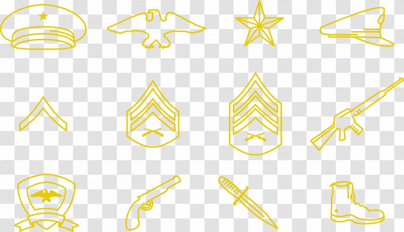 Yellow Pattern - Military Rank - Police Supplies Transparent PNG