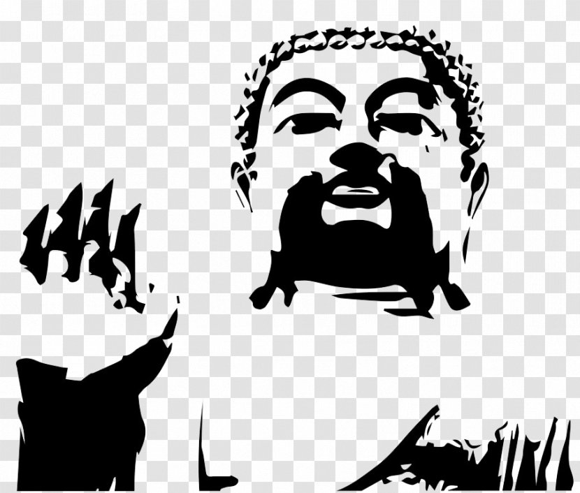 Buddhism Buddharupa Zen Drawing - Logo - Buddha Black And White Illustrations Transparent PNG