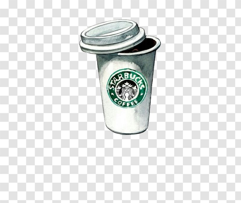 Coffee Cappuccino Espresso Caffxe8 Americano Starbucks - Lid - Cartoon Cup Transparent PNG