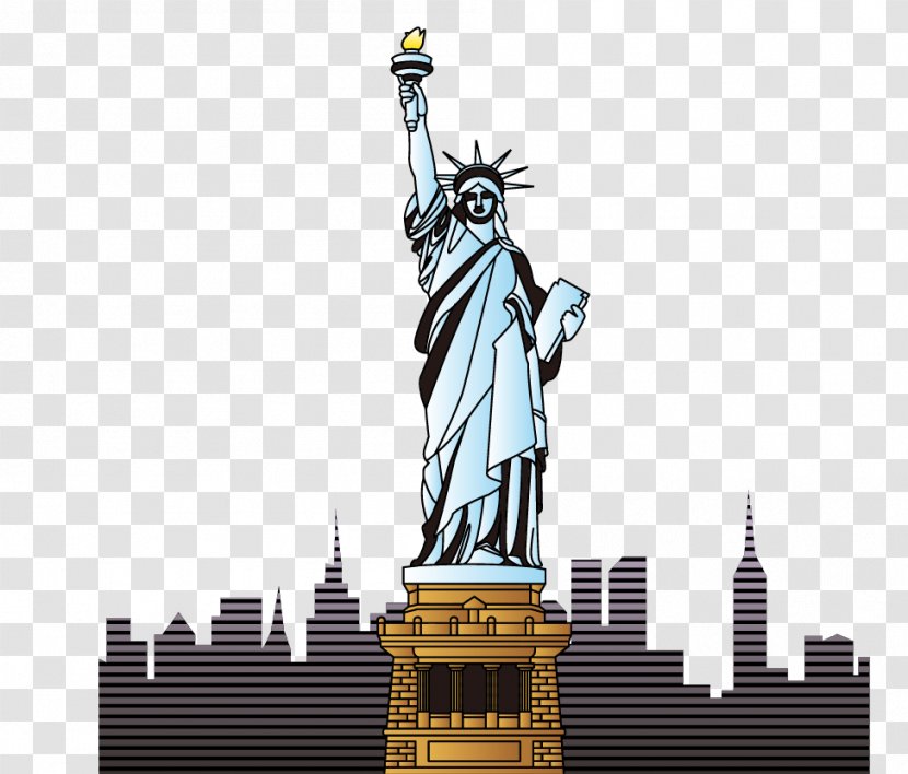 Statue Of Liberty Landmark Cartoon - Art Transparent PNG