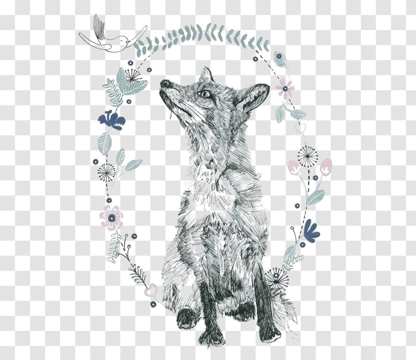 Drawing Art Watercolor Painting Illustration - Hand-painted Fox Transparent PNG