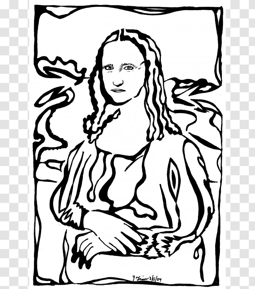 Isleworth Mona Lisa Drawing Portrait Clip Art - Flower - Black And White Transparent PNG