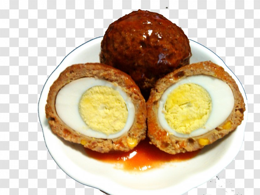 Lions Head Meatball Scotch Egg Chinese Cuisine - Meat Ball With Soy Sauce Transparent PNG