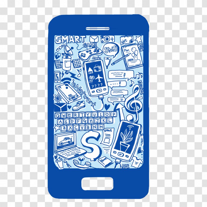 Feature Phone Mobile - Blue Smartphone Transparent PNG