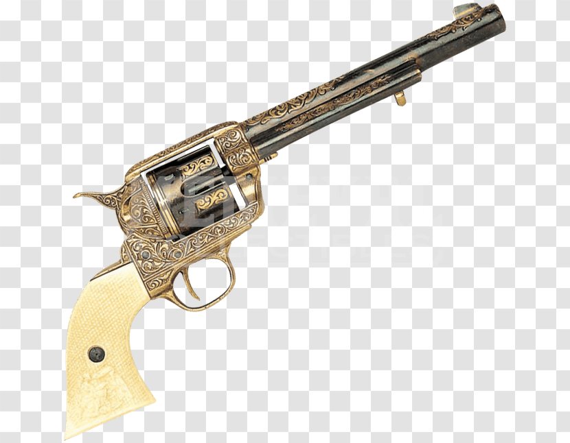 Revolver Firearm Gun Weapon Colt Single Action Army - Trigger - Engraved Transparent PNG