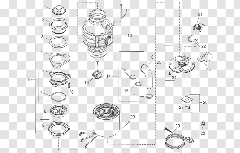 Garbage Disposals InSinkErator Diagram Waste - Drawing - Disposal Transparent PNG