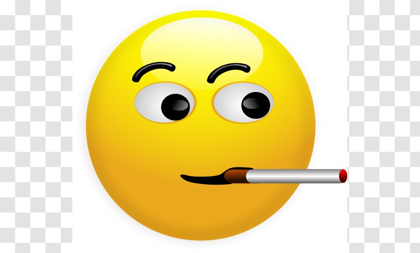 Smiley Emoticon Smoking Clip Art - Yellow - Face Laughing Hysterically Transparent PNG