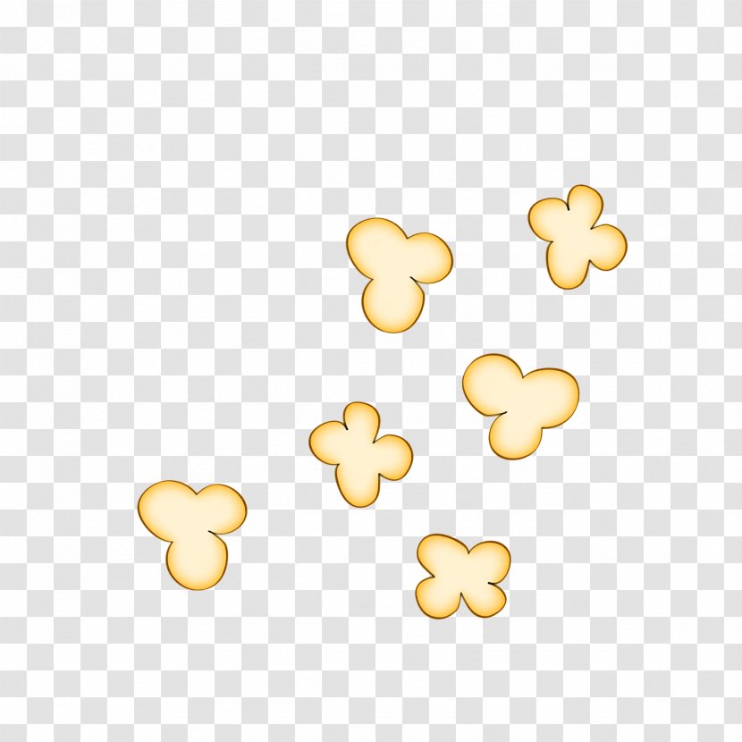 Yellow Heart Pattern - Popcorn Transparent PNG