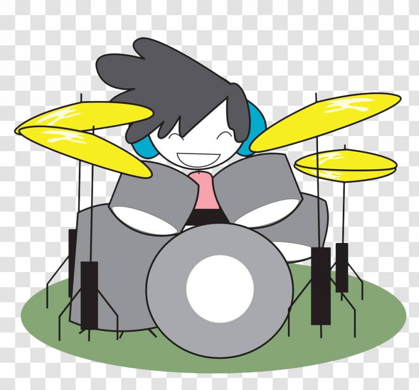 Drummer Royalty-free Clip Art - Flower - Hand-painted Cartoon Drums Transparent PNG