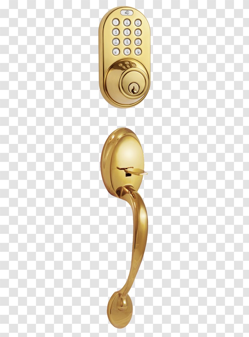 Lock Dead Bolt Door Handle Brass Remote Keyless System - Touchpad - Combination Transparent PNG