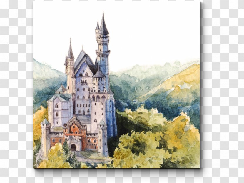 Neuschwanstein Castle Hohenschwangau Füssen Painting Transparent PNG
