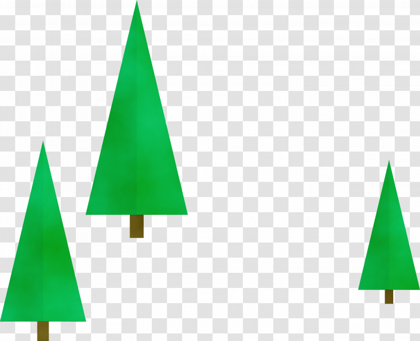 Triangle Angle Green Tree Geometry Transparent PNG