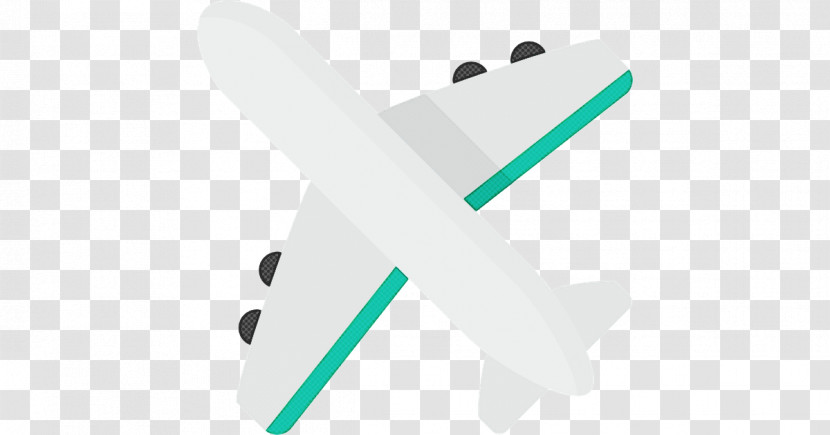 Airplane Air Travel Green Wing Line Transparent PNG