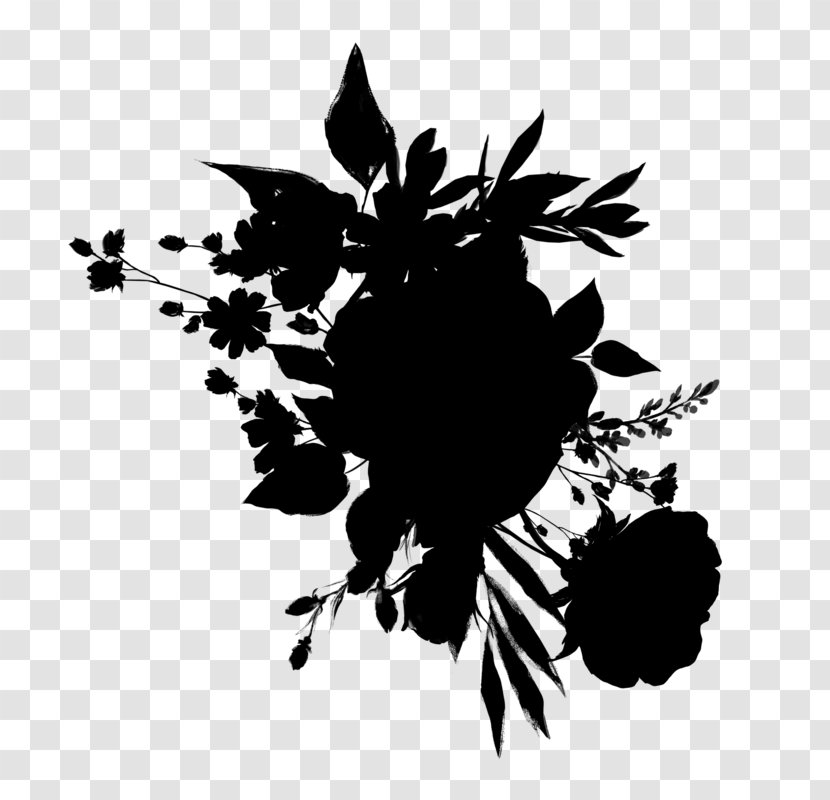 Leaf Stencil Black-and-white Plant Logo - Blackandwhite - Flower Ink Transparent PNG