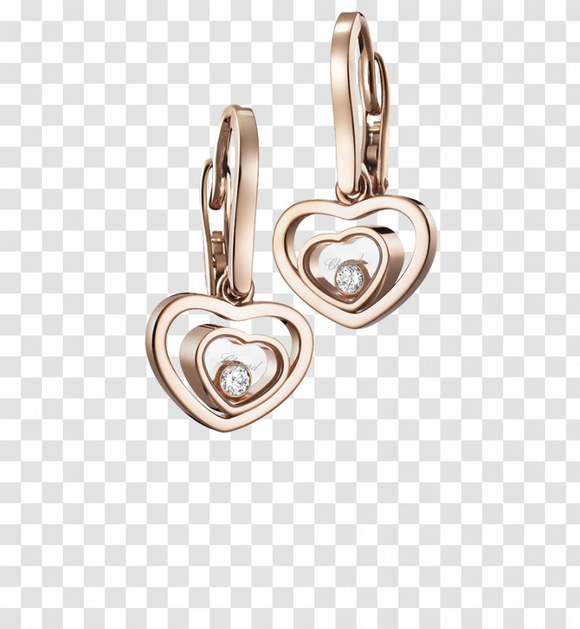 Earring Jewellery Chopard Diamond - Heart - Gold Earrings Transparent PNG