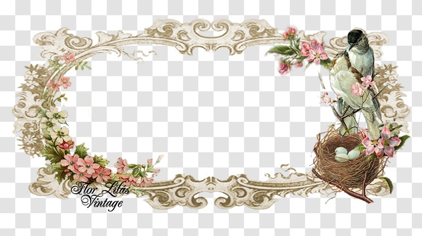 Floral Design Bird Picture Frames Jewellery - Flor Vintage Transparent PNG