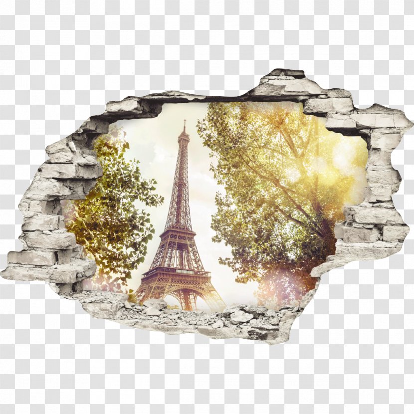 Eiffel Tower New York City Trompe-l'œil Sticker - Mineral Transparent PNG