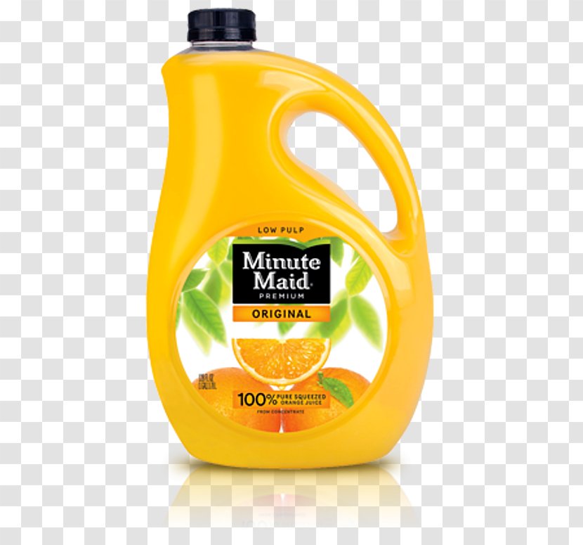 Minute Maid Original Low Pulp Orange Juice Vesicles - Fruit - Gallon Of Transparent PNG