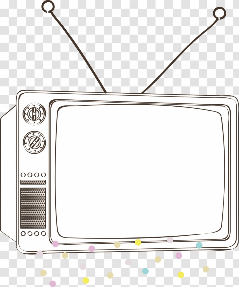 Cartoon Television Black And White Retro Tv Frame Transparent Png