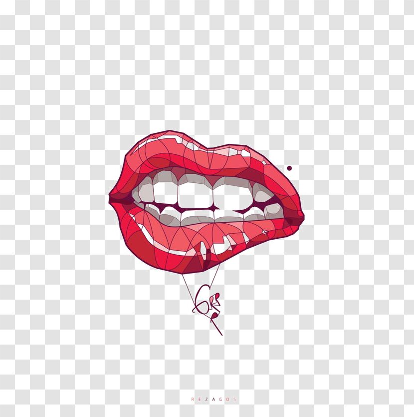 Drawing Artist Behance Illustration - Cartoon - Lips Transparent PNG