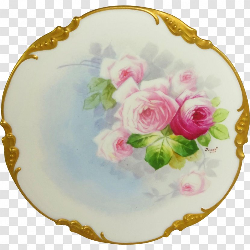 Garden Roses Plate Platter Porcelain Floral Design - Rose Order Transparent PNG