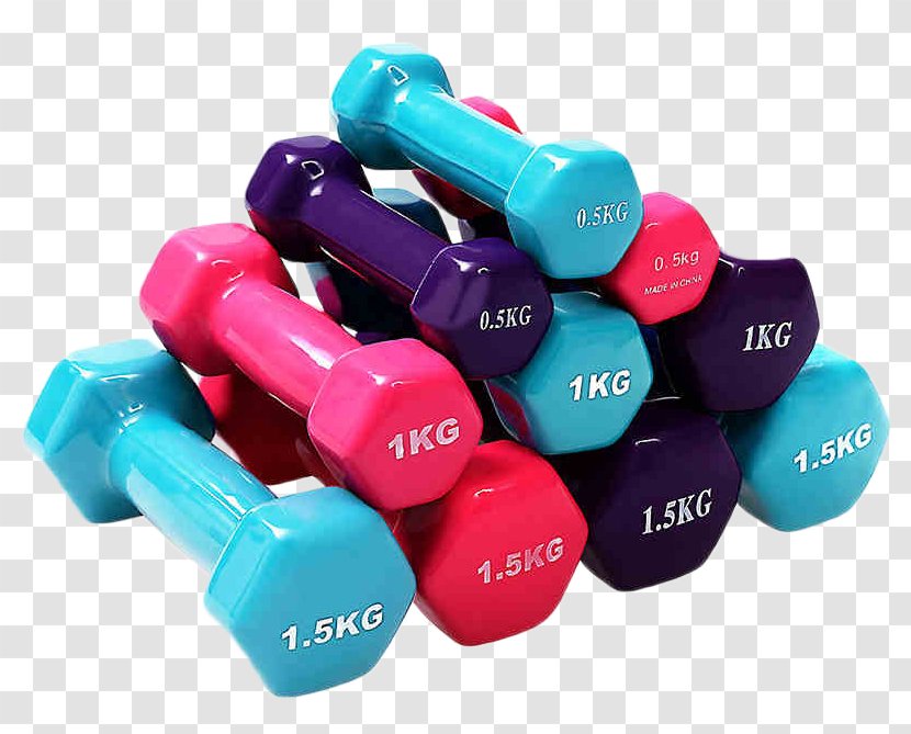 Dumbbell Physical Exercise Fitness Bodybuilding Barbell - Magenta Transparent PNG