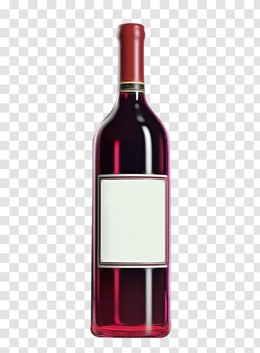 Bottle Wine Glass Pink Liqueur - Alcohol - Red Transparent PNG