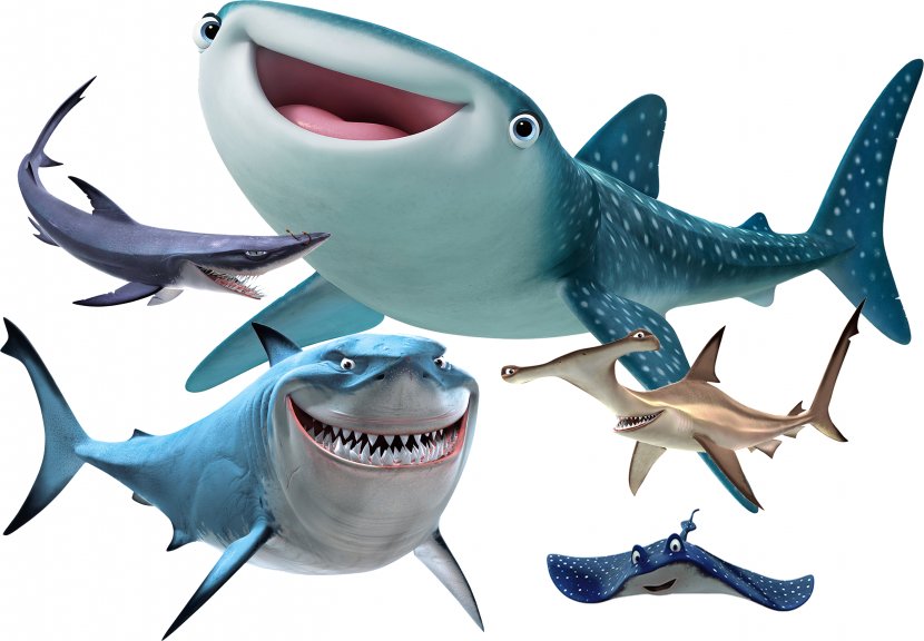Bruce Shark Character Pixar Film - Tiger - Sharks Transparent PNG