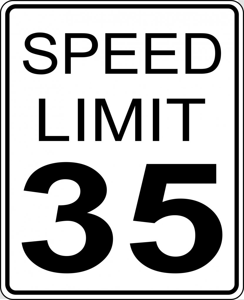 Speed Sign Clip Art Traffic Limit - 25 35 Transparent PNG