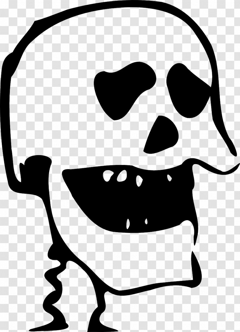Download Clip Art - Black And White - Scary Skull Transparent PNG