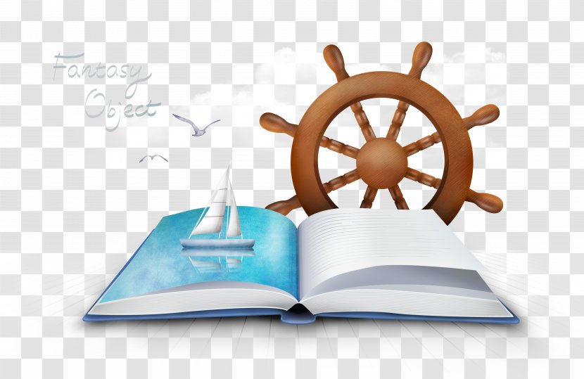 Ships Wheel Maritime Transport Boat - Wall - The Ship On Book Transparent PNG