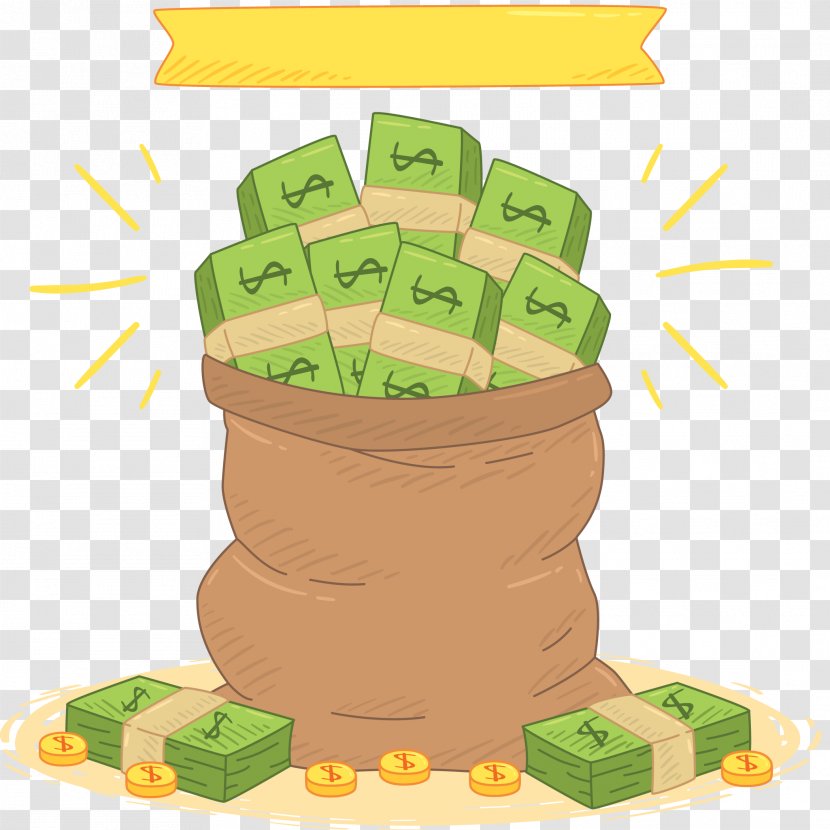 Money Bag Coin - Grass - Vector In The Transparent PNG