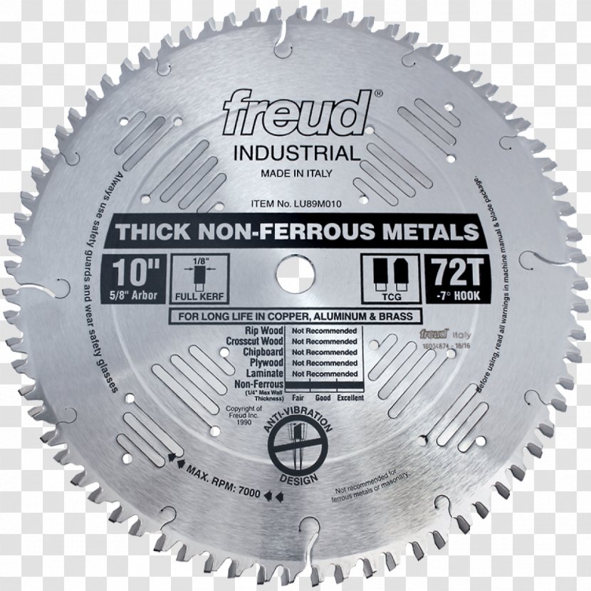 Freud Non-Ferrous Metal Blade Saw Cutting - Tool - Dented Transparent PNG
