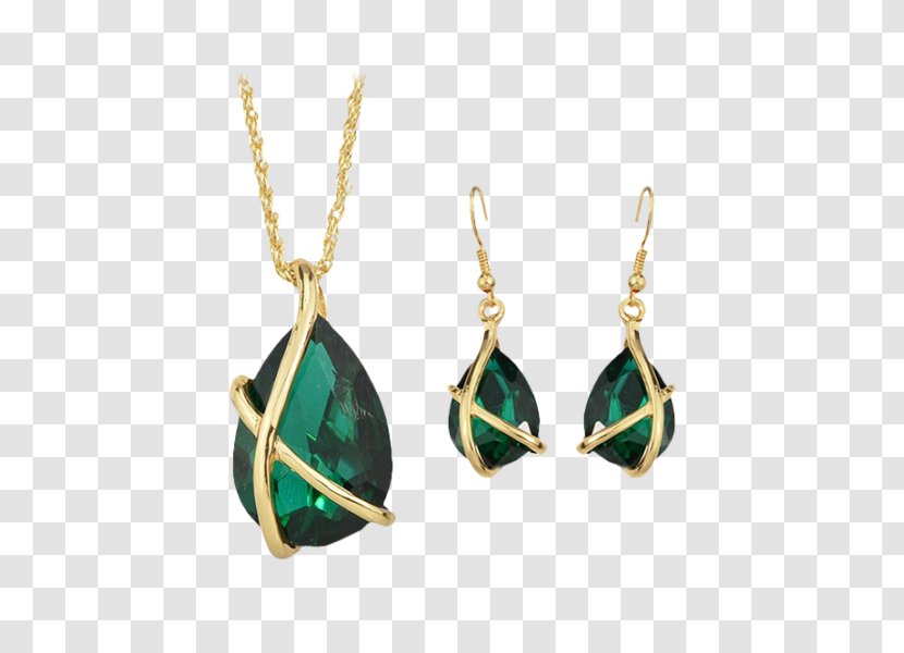 Earring Necklace Clothing Accessories Charms & Pendants Jewellery - Emerald - Carved Retro Transparent PNG