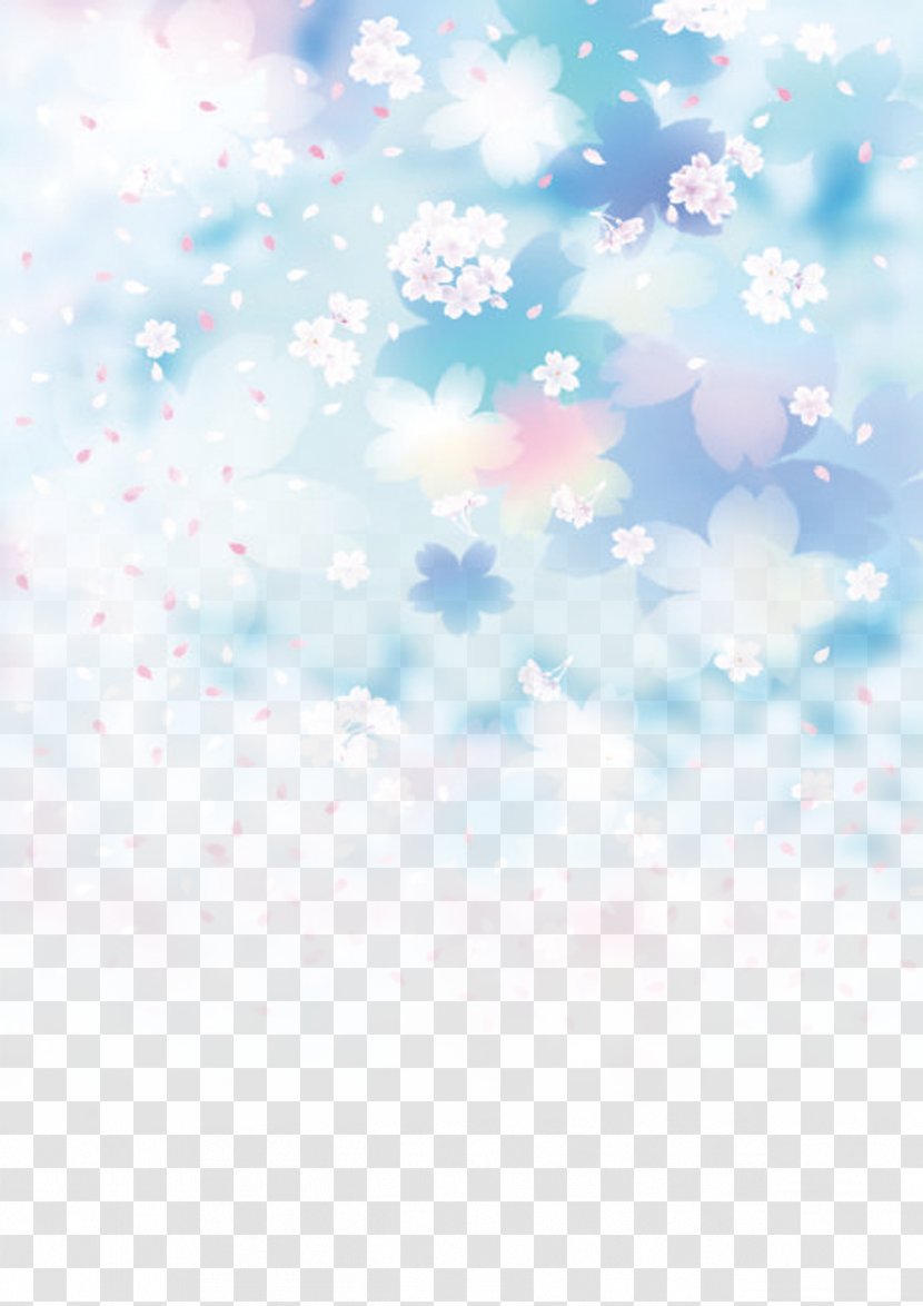 Blue Flower Sky Wallpaper - Dream Cherry Background Transparent PNG