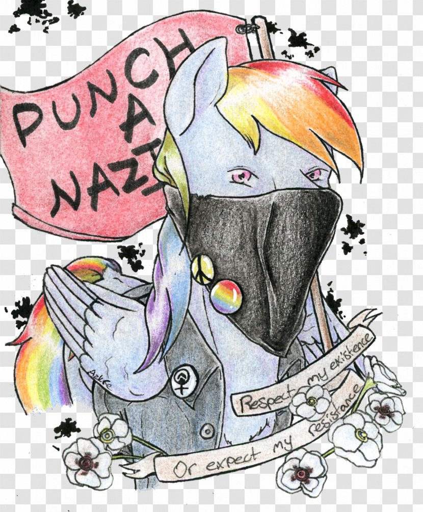 My Little Pony Rainbow Dash Antifa Art - Silhouette - Punctum Transparent PNG