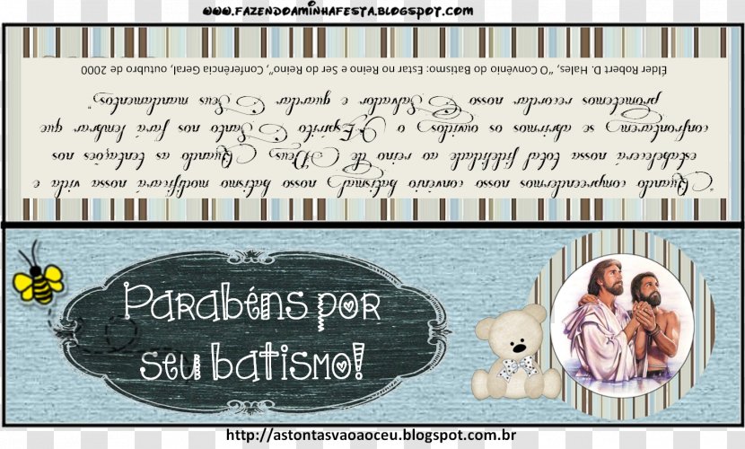 Baptism The Church Of Jesus Christ Latter-day Saints S.U.D. (LDS) Paper Sacrament - Lapel - Parabens Transparent PNG