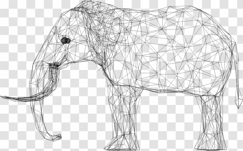 Wire-frame Model Website Wireframe Low Poly 3D Modeling Clip Art - Heart - Elephants Transparent PNG