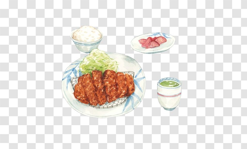 Japanese Cuisine Fusion Belgian Tonkatsu - Art - Fried Chicken Hand Painting Material Picture Transparent PNG