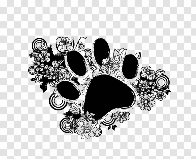Painting Flower - Visual Arts - Black Hollow Graphic Design Cat Footprints Transparent PNG