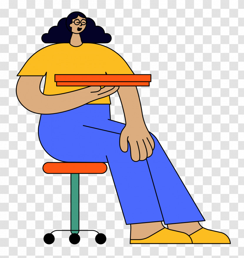 Cartoon Sitting Behavior Logo Furniture Transparent PNG