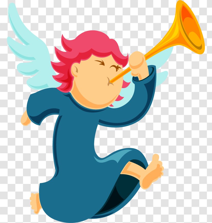 Police Siren Flasher Sound Android Clip Art - Fictional Character - Christmas Angel Blowing Horn Transparent PNG