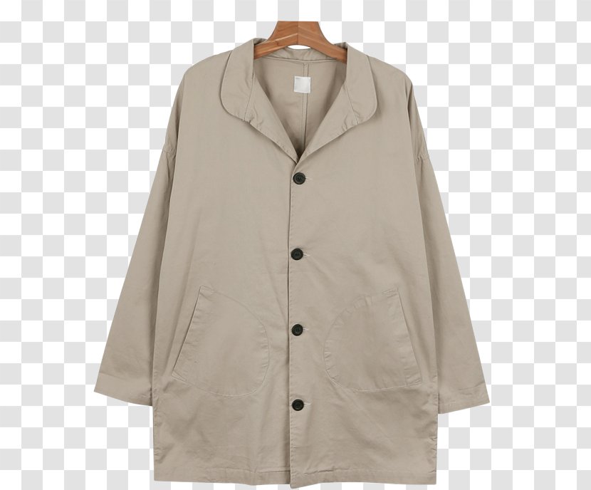 Beige Coat - Jacket - Pocket Transparent PNG